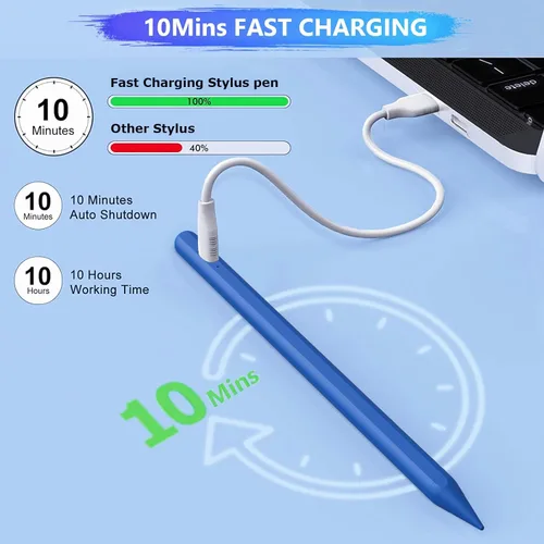 Vista 3 de Lápiz óptico para iPad A16/10ª/9ª generación, carga rápida de 10 minutos para Apple Pencil y iPad Pen, compatible con iPad