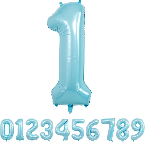 Vista 21 de Globo azul con el número 0, 40 pulgadas, Mylar premium, reutilizable, para decoración de fiesta de cumpleaños