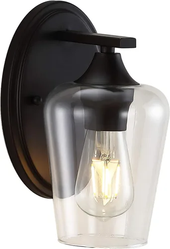 Vista 14 de JONATHAN Y JYL7545B Jayne - Lámpara de tocador LED rústica de 6 pulgadas con 1 luz de hierro/vidrio, casa de campo, campo francés, transicional