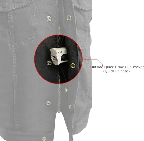 Vista 4 de Chaleco vaquero para hombre con broche y cierre ocultos de Milwaukee