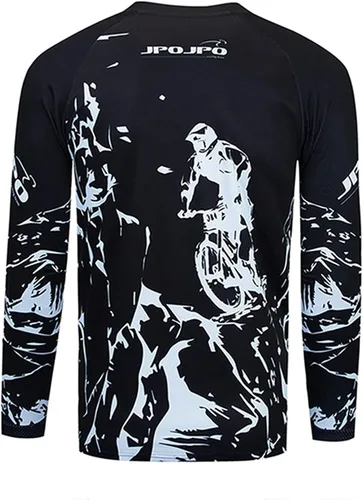 Vista 2 de Weimostar Maillot de ciclismo de manga larga para hombre, transpirable, equipo deportivo, equitación, camiseta de ciclismo