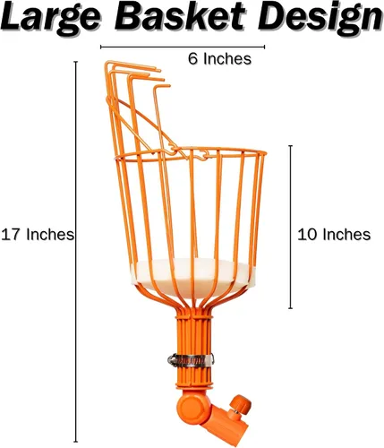 Vista 7 de EZ SMART Recolector de frutas de 21 pies con poste rígido ligero - Diseño plegable compacto patentado con cabeza giratoria - Paquete combinado 2