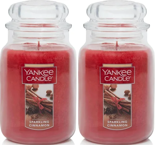 Vista 12 de Yankee Candle - Vela perfumada Sparkling Cinnamon, clásica de una sola mecha en tarro grande de 22 onzas, más de 110 horas de tiempo de combustión