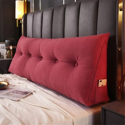 Vista 13 de Almohada triangular grande para cabecero, almohada de lectura para sentarse en la cama, respaldo y posicionamiento, cojín de cuña, azul, individual