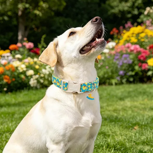 Vista 360 de Collar para perros del 4 de julio, collares patrióticos azules para cachorros y perros pequeños, ligero y ajustable 1776 collares para cachorros