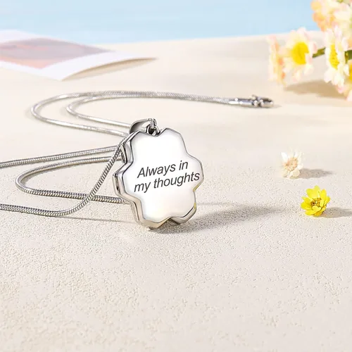 Vista 4 de Fanery sue Collar con medallón de corazón que sostiene imágenes, collares personalizados con fotos personalizadas, con imagen