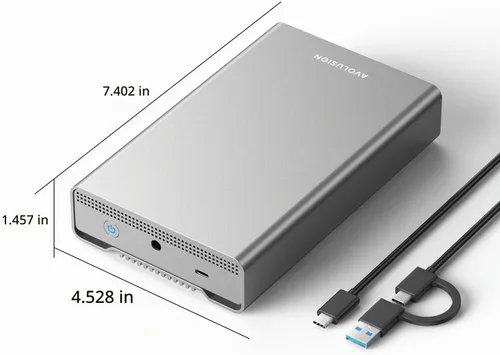 Vista 2 de Avolusion PRO-G2 14TB USB 3.2 Gen 2 (10Gbps) Disco duro externo USB-C para Windows/MacOS (plata)