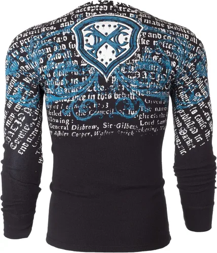 Vista 3 de Xtreme Couture by Affliction - Camisa térmica para hombre, color negro, Negro