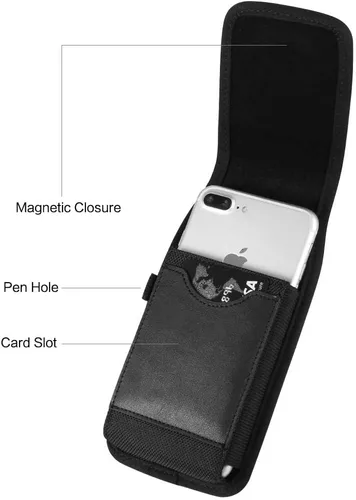 Vista 3 de Funda de nailon resistente para teléfono celular, funda para cinturón para Google Pixel 8a, 7a, 6a, 5a, 4a, 5G, Pixel 9, 8, 7, 6, Samsung Galaxy