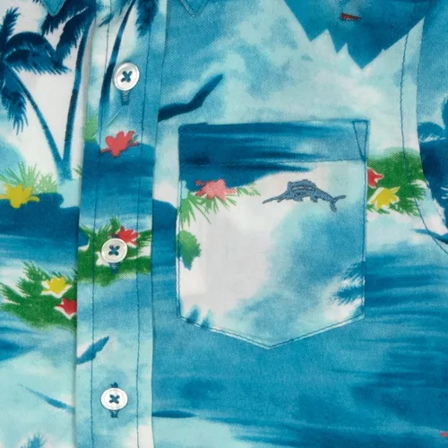 Vista 4 de Tommy Bahama Camisa tejida con botones para niños, camisa tejida con botones para niños