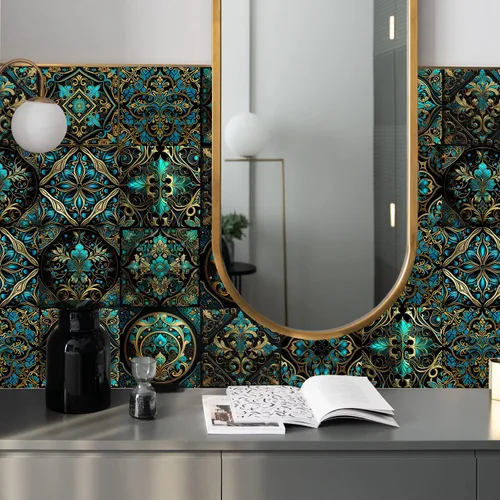 Vista 44 de Alwayspon Adhesivo para azulejos de pared moriscos para despegar y pegar, calcomanías de vinilo autoadhesivas para azulejos de cocina y baño, 4 x 4