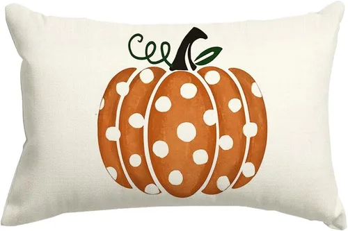 Vista 9 de RABUSOFA Dark Blue Polka Dot Pumpkin Fall Pillow Covers,Seasonal Autumn Thanksgiving Decorative Throw Pillows Fall Decorations for Home Couch Decor