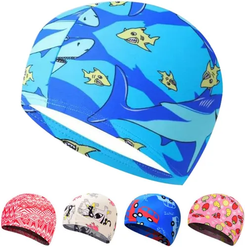 Vista 5 de Gorros de natación para niños de 2 a 8 años de edad con pelo largo