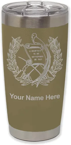 Vista 12 de LaserGram - Vaso personalizado de 20 onzas, bandera de Guatemala (negro) Regalo grabado, acero inoxidable aislado al vacío, grabado con láser
