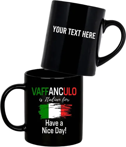 Vista 8 de Panvola Vaffanculo Is Italian For Have A Nice Day - Divertido regalo italiano para compañeros de trabajo, amigos, hermana, hermano, familia en Negro