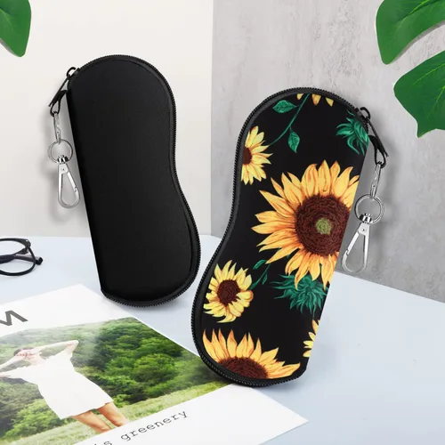 Vista 9 de MoKo Estuche suave para lentes de sol, paquete de 2, estuche de neopreno portátil ultraligero con cremallera para gafas, caja de seguridad