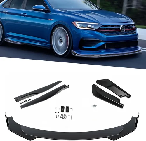 Vista 16 de X xotic tech Juego de carrocería para coche con alerón para parachoques delantero, divisor de falda lateral + alerón para parachoques trasero