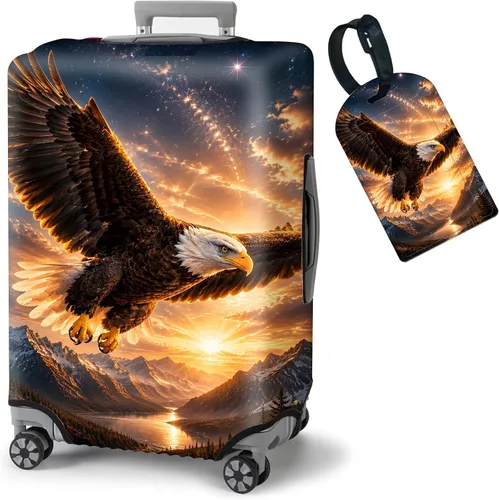 Vista 13 de FUYOCWE Fundas de equipaje para maleta, aprobadas por la TSA, protector elástico lavable para maleta, se adapta a accesorios de viaje de 19 a 32