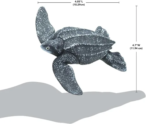Vista 3 de Safari Ltd. Figura de tortuga marina de cuero sintético, figura detallada de 4.25 pulgadas, juguete educativo divertido para niños, niñas y niños a