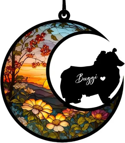 Vista 73 de Atrapasoles conmemorativos personalizados para perros Akita, nombre de perro personalizado, adorno de pérdida de perro, regalo para amantes