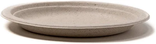 Vista 2 de Platos 100% compostables y biodegradables, de 6", desechables, hechos de bambú y caña de azúcar, excelente resistencia, set de 125 unidades.