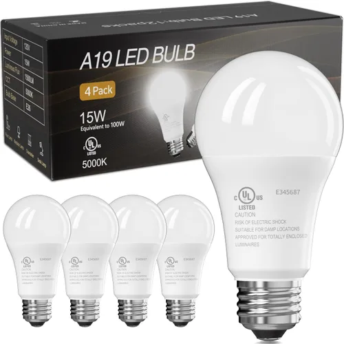 Vista 12 de Bombillas LED TJOY, equivalentes a 100 vatios A19, blanco cálido suave de 2700K, bombillas de ahorro energético con base estándar E26, 1500 lúmenes