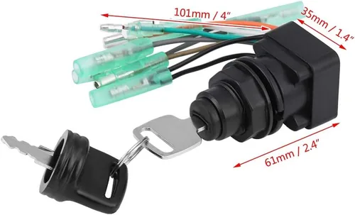 Vista 2 de KIMISS Conjunto de interruptor de llave de encendido del motor para caja de control fuera de borda 37110-99E00 37110-92E01