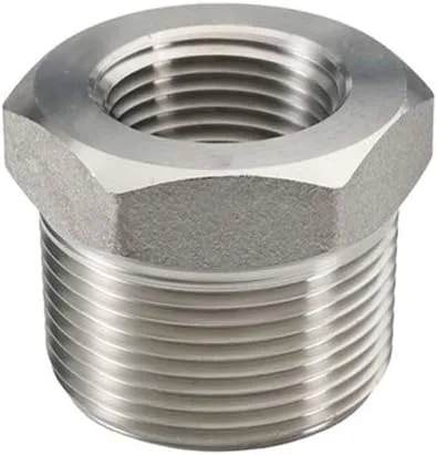 Vista 7 de Beduan - Buje reductor hexagonal de acero inoxidable, 1" macho NPT a 1/2" hembra NPT, accesorio adaptador para tubería de fundición reductor
