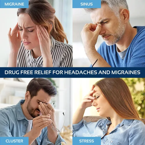 Vista 6 de Gorro de alivio de migraña para la cabeza y sombrero Paquete de gel caliente/frío con compresa de máscara facial y de ojos para aliviar el dolor