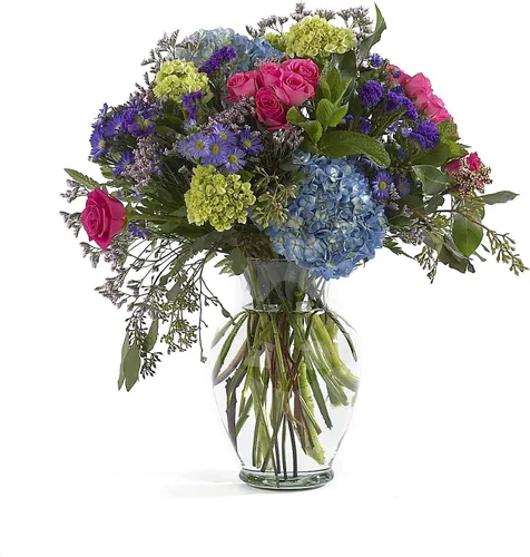 Vista 6 de Floral Supply Online Florero de Jardín de Primavera de 10 5/8" y Folleto Guía de Flores - Florero Decorativo de Vidrio para Arreglos Florales