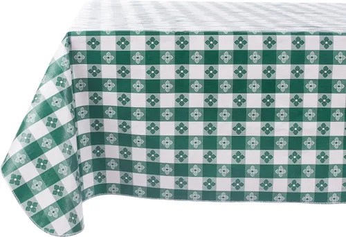 Vista 8 de Yourtablecloth - Mantel de vinilo a cuadros, con parte trasera de franela, para restaurantes, picnics, bistró, comedor interior y exterior Blanco