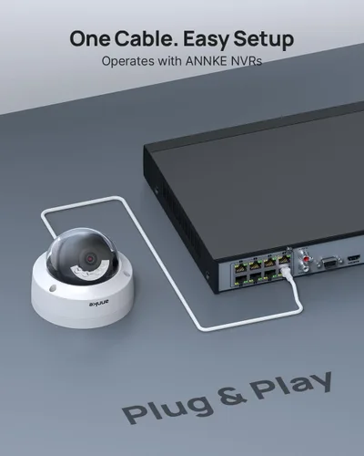 Vista 6 de ANNKE Cámara de seguridad C800 4K 8MP PoE con foco de visión nocturna a color, detección de vehículos y humanos AI, grabación 24/7 con audio, IP67