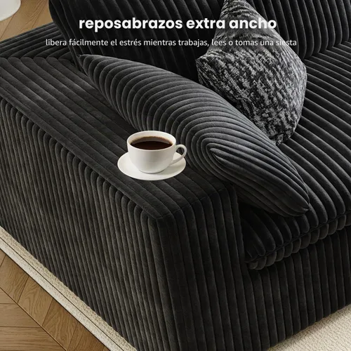 Vista 7 de LoveSeat Cloud Couch Sofá Seccional Modular para Sala de Estar, Sofá Moderno con Asiento Profundo, Sofá de 2 Plazas Sin Huesos con Otomana, Cómodos