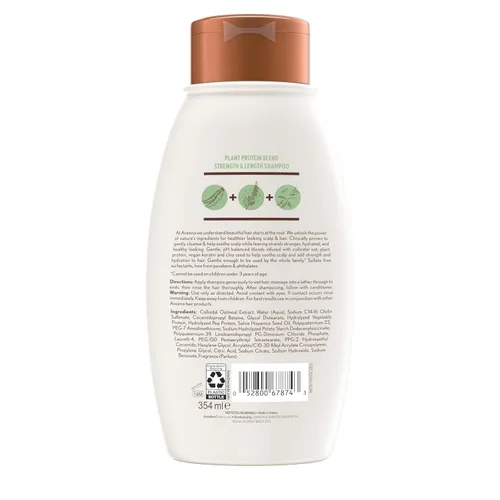 Vista 8 de Aveeno Champú de mezcla de proteínas vegetales para cabello fuerte y saludable, 12 onzas líquidas