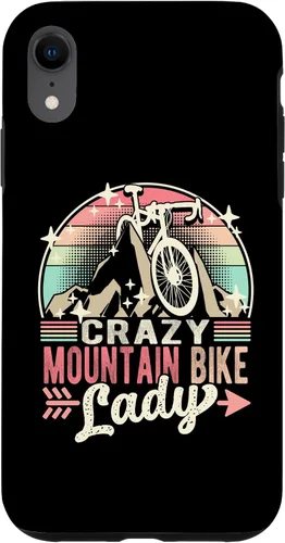 Vista 8 de iPhone 15 Crazy Mountain Bike Lady Cycling Biking Cyclist Biker Girl Case
