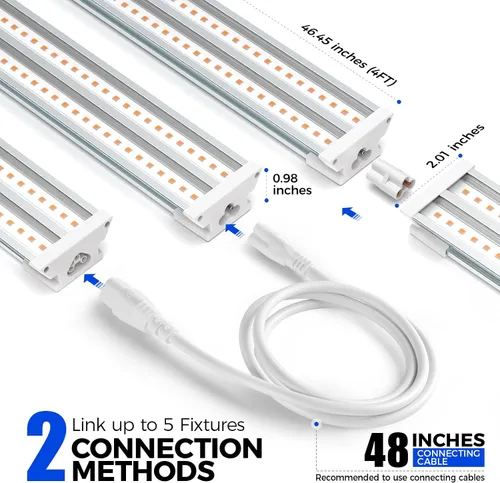 Vista 8 de Barrina TX-S60 Luces de Crecimiento para Arranque de Semillas, 240W (4 x 60W, Equivalente a 1680W), Alto PPFD, Espectro Completo, Temporizador