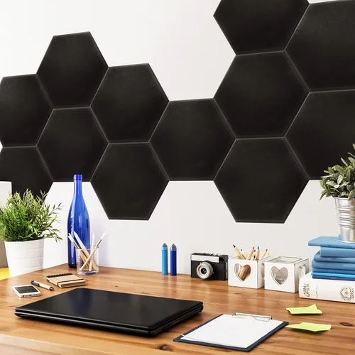 Vista 7 de Art3dwallpanels Paquete de 12 paneles acústicos autoadhesivos, 14" X 12" X 0.4" paneles de pared insonorizados, paneles de absorción de sonido