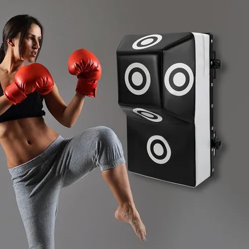 Vista 2 de Bolsa pesada de boxeo con corte superior para montaje en pared, boxeo cuadrado, entrenamiento de artes marciales mixtas, blanco de pared