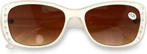 Vista 7 de Gafas de sol de lectura bifocales para mujer, lentes de lectura translúcidas de moda con diamantes de imitación