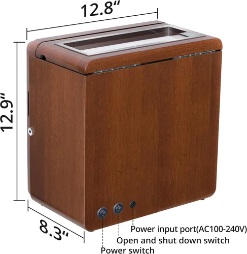 Vista 5 de Automatic Watch Winder Luxury Walnut Watch Winder for Rolex with Quiet Motor and Adjustable Upgraded Watch Pillows AC Adapter Watch Winder Box for