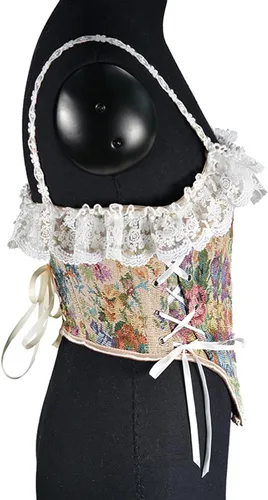 Vista 8 de Corsé con realce para mujer, estilo victoriano, cinturón steampunk, pirata, renacentista, corsé con correas