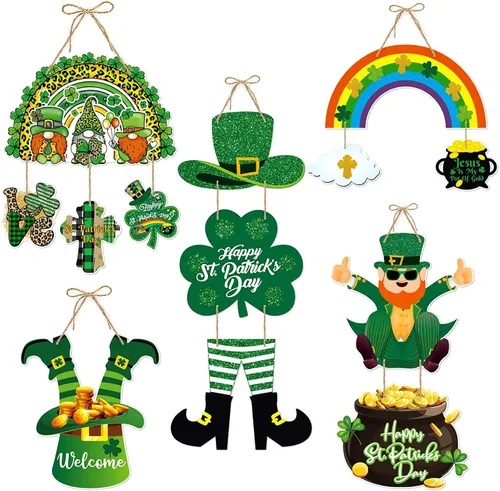 Vista 8 de Cartel de Navidad para puerta delantera de porche, decoración de Navidad en rojo y verde, carteles de papel para fiesta, carteles, árboles, alces