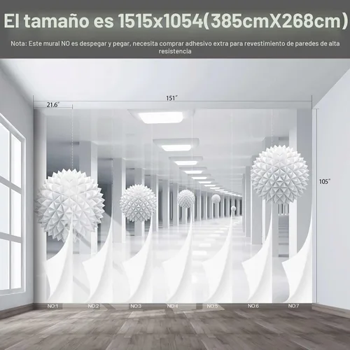 Vista 3 de Papel tapiz espacial 3D para dormitorio, murales de pared extra grandes para sala de estar, 151 x 105 pulgadas (no se puede despegar ni pegar)