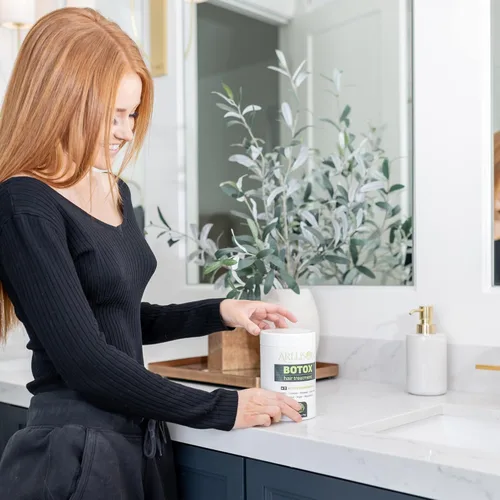 Vista 5 de Mascarilla capilar de colágeno con queratina para cabello dañado, acondicionador profundo para cabello seco con aceite de coco y argán, mascarilla