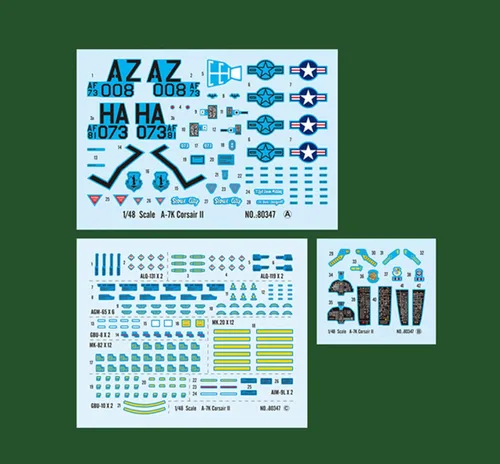 Vista 6 de Maquetas de Aviones Kit Plástico, A-7K Corsair II Aeronave de Ataque Escala 1/48, 12.5 x 9.8 Pulgadas
