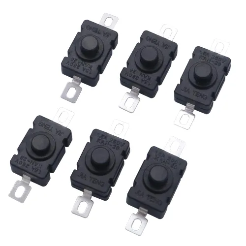 Vista 4 de mxuteuk 20 piezas de pestillo mini interruptor de encendido y apagado automático interruptor de botón micro 1.5A CA 250V para tipo linterna SMD