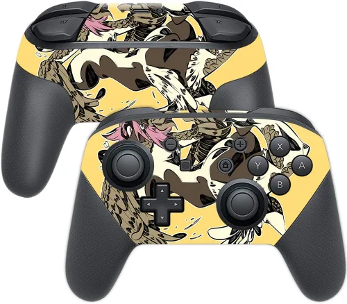 Vista 3 de MightySkins Skin compatible con Nintendo Switch Pro Controller - Alien Battle Funda protectora de vinilo duradera y única Fácil de aplicar
