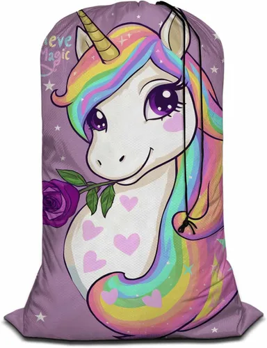 Vista 17 de Swono Bolsa grande de ropa sucia de alpaca para cesta de lavandería, diseño de llamas de dibujos animados, animales lindos, lavable a máquina