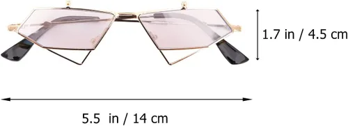 Vista 7 de Amosfun Lentes estilo punk, lentes con forma de ojo de gato, lentes de sol a la moda, color gris (marco dorado) para mujer