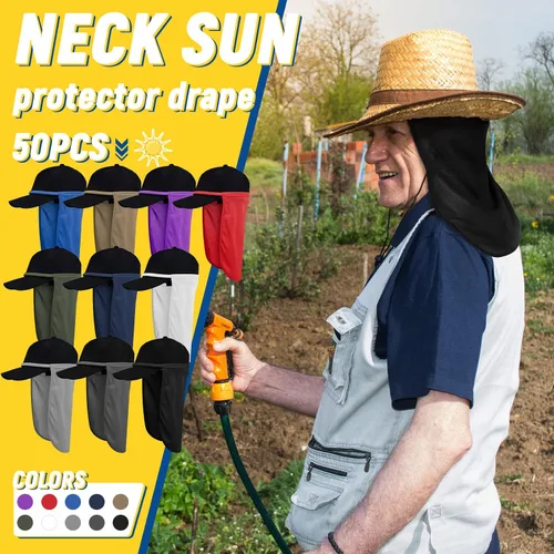 Vista 4 de 50 piezas de protección solar UV cuello drapeado, protector de cuello protector de cuello protector facial para mujeres y hombres